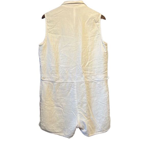 KOCH White Sleeveless Romper Jumpsuit Utility Pockets Casual Summer‎ - Picture 9 of 9